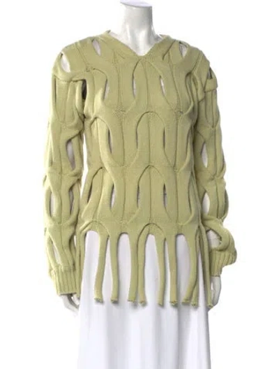 Pre-owned Dion Lee Printed Crew Neck Sweater In Green
