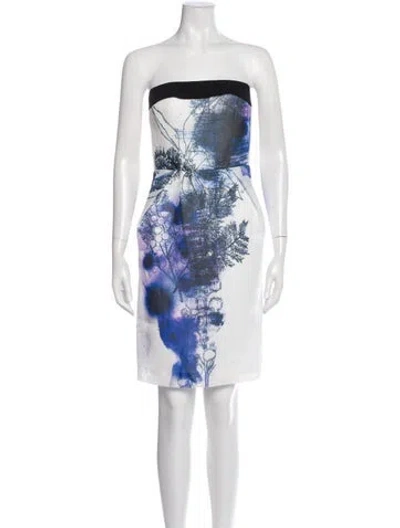 Pre-owned Dion Lee Printed Mini Dress In White