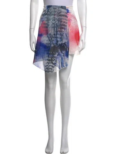 Pre-owned Dion Lee Printed Mini Skirt In Black