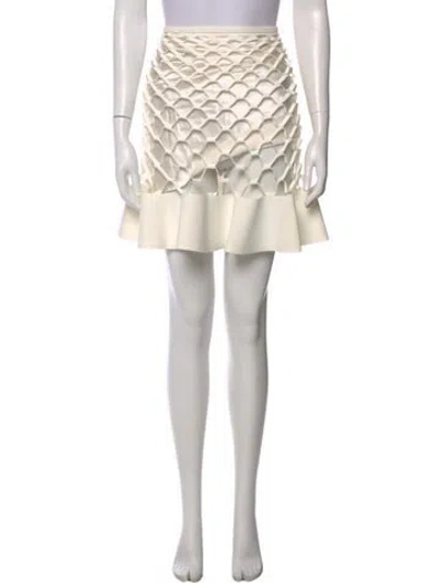 Pre-owned Dion Lee Printed Mini Skirt In Neutral