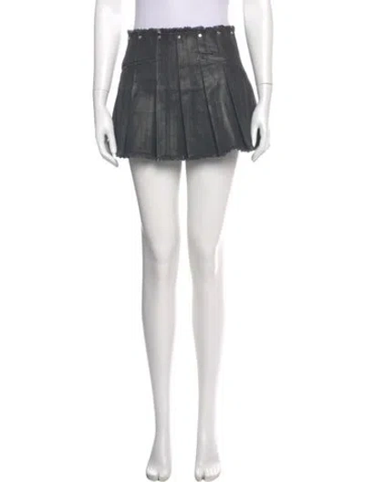 Pre-owned Dion Lee Raw-edge Trim Mini Skirt In Blue