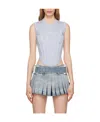 Dion Lee Jersey Rib Cropped Tank Corset Tank Top Blue In Nude