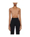 Dion Lee Tan Hook & Eye Tank Top In Black