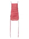 Dion Lee Ribbed Drawstring Dress In Pink