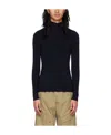 Dion Lee Navy Wool Turtleneck In Black