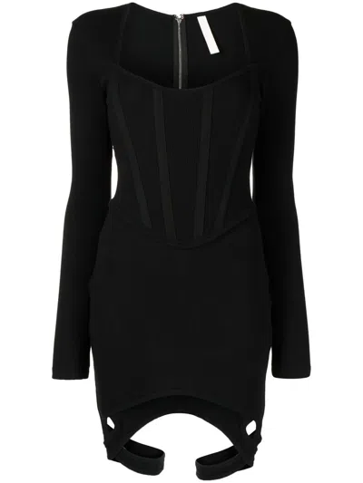 Dion Lee Ribbed-knit Mini Dress In Black