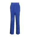 Shop Dion Lee Ribbed-knit Slip-on Track Pants In Blue
