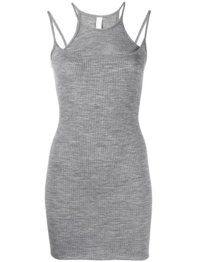 Dion Lee Ribbed Mini Dress In Grey
