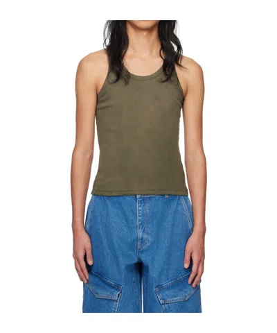 Dion Lee Ribbed Organic-cotton Tank Top In Blue