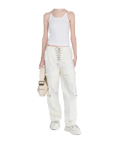 Dion Lee Ribbed Organic-cotton Tank Top In White