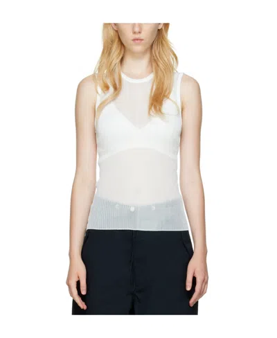Dion Lee Ribbed Sheer Tank Top In Nude