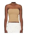 Dion Lee Tan Reverse Halter Tank Top In Timber