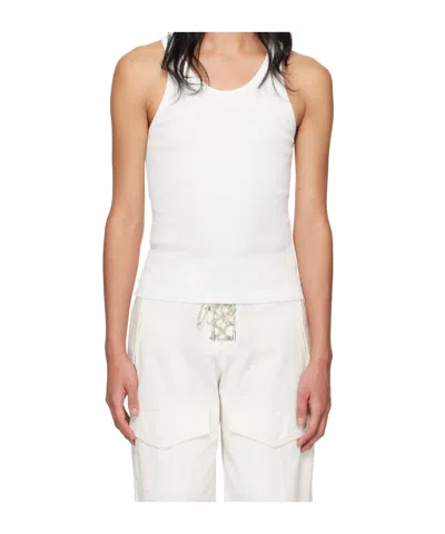 Dion Lee Rivet-detail Ribbed Tank Top In White