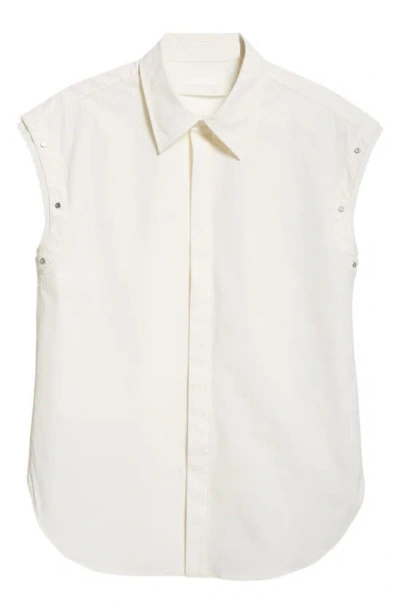 Dion Lee Rivet Detail Sleeveless Button-up Shirt In Ivory