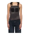 Dion Lee Black Rivet Pocket Tank Top In Black