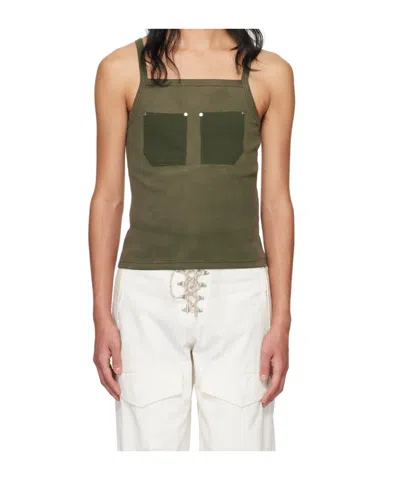 Dion Lee Rivet-pocket Tank Top In Green