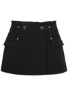 DION LEE DION LEE RIVETED STRETCH-WOOL MINI WRAP SKIRT