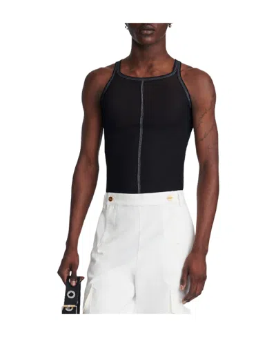 Dion Lee Round-neck Sleeveless Tank Top In Black