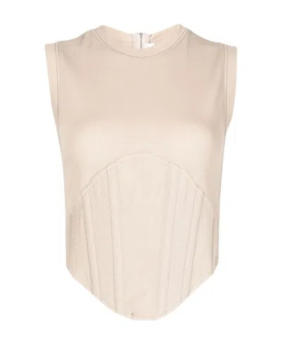 Dion Lee Round-neck Zipper Back Vest In Nude