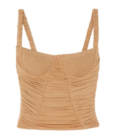 Dion Lee Ruched Mini Dress In Neutral