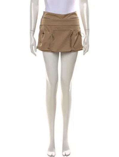 Pre-owned Dion Lee Ruffle Embellishment Mini Skirt In Neutrals