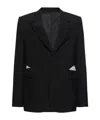 Dion Lee Ruffled Wool Suit Jacket In Black