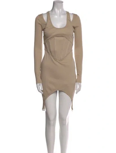 Pre-owned Dion Lee Scoop Neck Knee-length Dress W/ Tags In Neutral