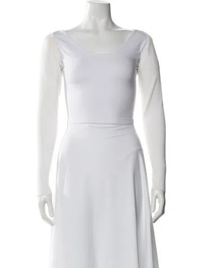 Pre-owned Dion Lee Scoop Neck Long Sleeve Top In White