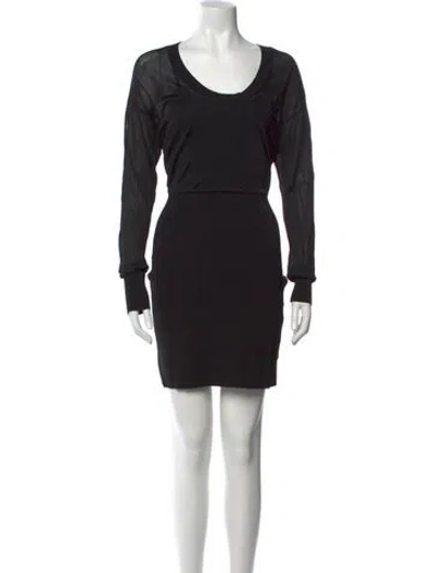 Pre-owned Dion Lee Scoop Neck Mini Dress In Black