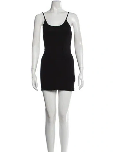 Pre-owned Dion Lee Scoop Neck Mini Dress In Black