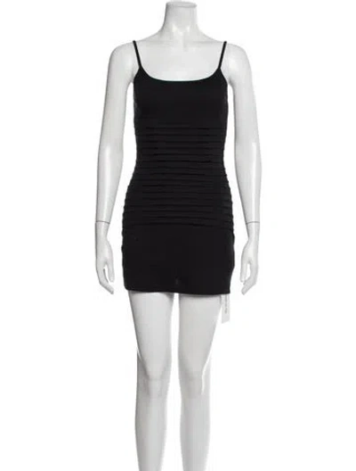 Pre-owned Dion Lee Scoop Neck Mini Dress In Black