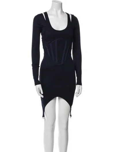 Pre-owned Dion Lee Scoop Neck Mini Dress In Blue