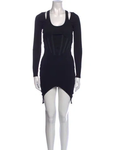 Pre-owned Dion Lee Scoop Neck Mini Dress In Blue