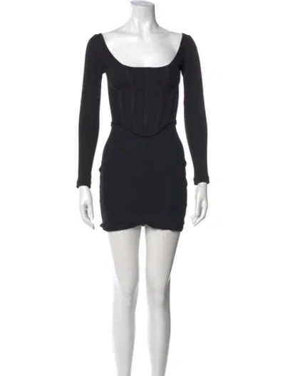 Pre-owned Dion Lee Scoop Neck Mini Dress In Gray