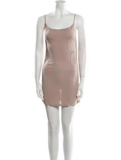 Pre-owned Dion Lee Scoop Neck Mini Dress In Neutral