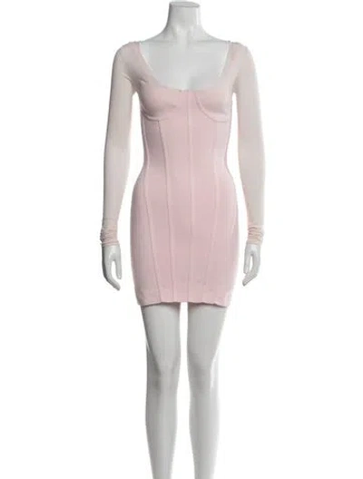 Pre-owned Dion Lee Scoop Neck Mini Dress In Pink
