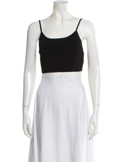 Pre-owned Dion Lee Scoop Neck Sleeveless Crop Top In Black