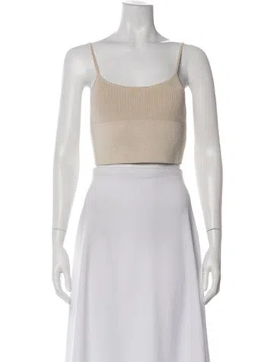 Pre-owned Dion Lee Scoop Neck Sleeveless Crop Top In Blue