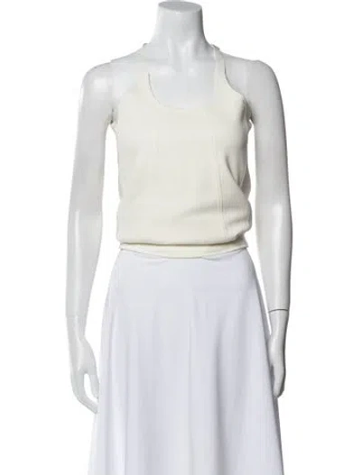 Pre-owned Dion Lee Scoop Neck Sleeveless Crop Top In Neutral