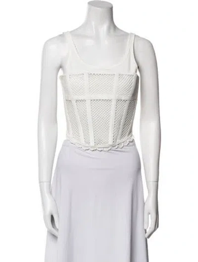 Pre-owned Dion Lee Scoop Neck Sleeveless Crop Top In Neutral