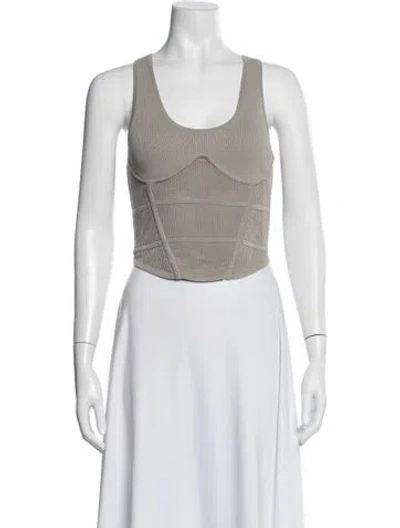 Pre-owned Dion Lee Scoop Neck Sleeveless Crop Top In Neutral