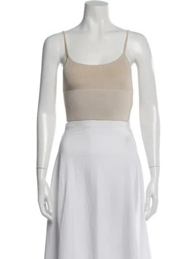 Pre-owned Dion Lee Scoop Neck Sleeveless Crop Top In Neutral