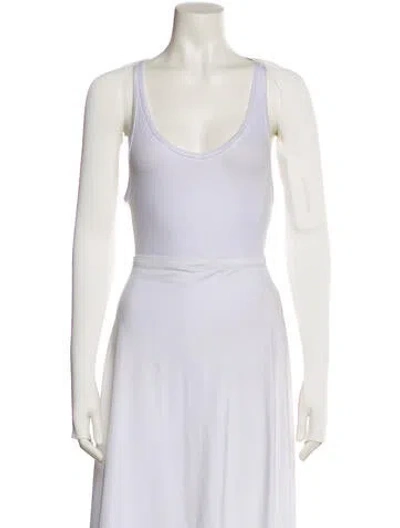 Pre-owned Dion Lee Scoop Neck Sleeveless Crop Top W/ Tags In White
