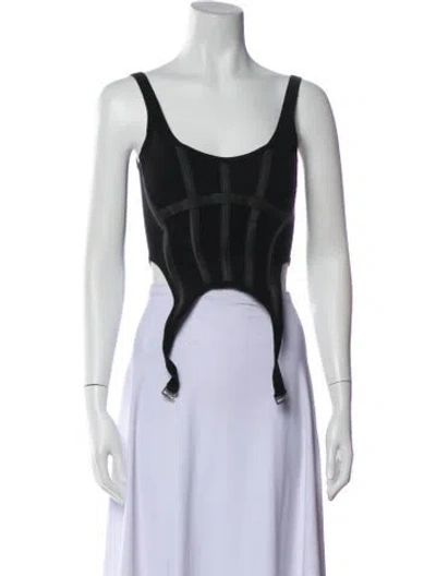 Pre-owned Dion Lee Scoop Neck Sleeveless Top In Black