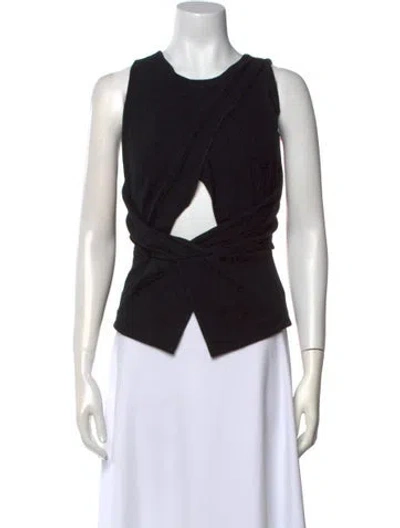 Pre-owned Dion Lee Scoop Neck Sleeveless Top In Black