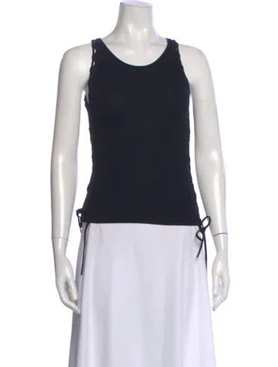 Pre-owned Dion Lee Scoop Neck Sleeveless Top In Black