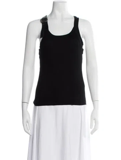 Pre-owned Dion Lee Scoop Neck Sleeveless Top In Black