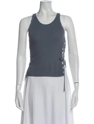 Pre-owned Dion Lee Scoop Neck Sleeveless Top In Blue