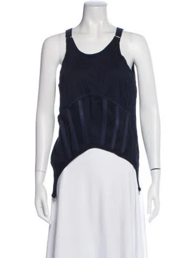 Pre-owned Dion Lee Scoop Neck Sleeveless Top In Blue