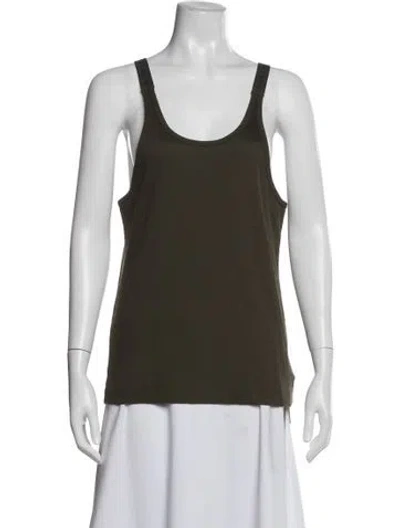 Pre-owned Dion Lee Scoop Neck Sleeveless Top In Green